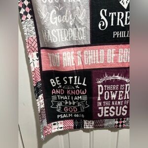 Inspirational Pink and Black Blanket